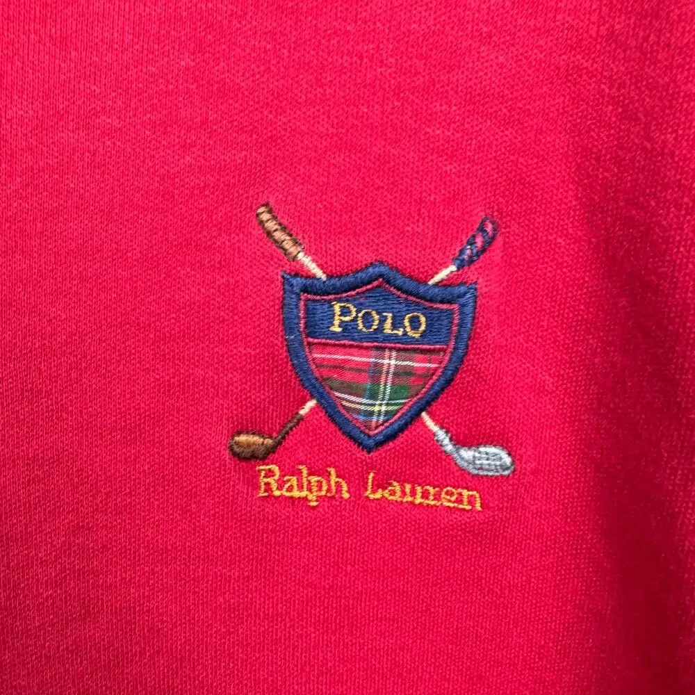 Vintage Polo Ralph Lauren Shirt Size XL Red Cotton Short Sleeve Polo Logo USA